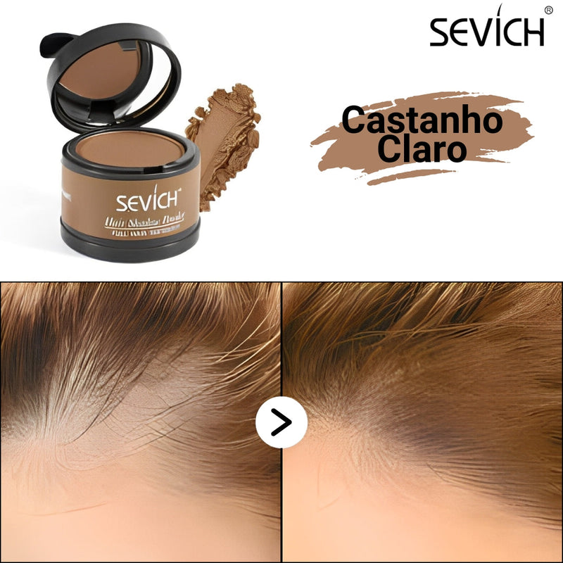Pó Maquiagem p/ Cabelo a prova D'água - SEVÍCH ✅