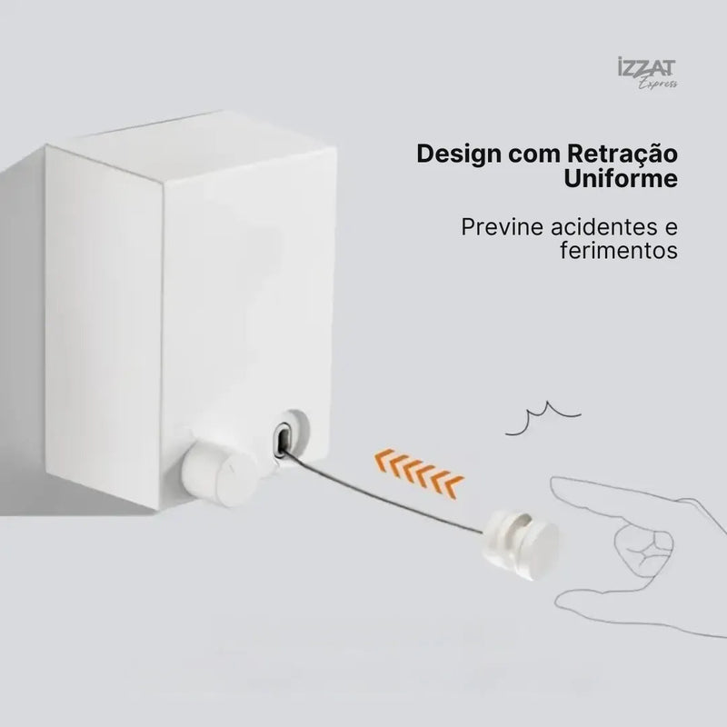 Varal Invisível Retrátil de Aço inox - Tazzi 🔥 QUEIMA DE ESTOQUE VERÃO
