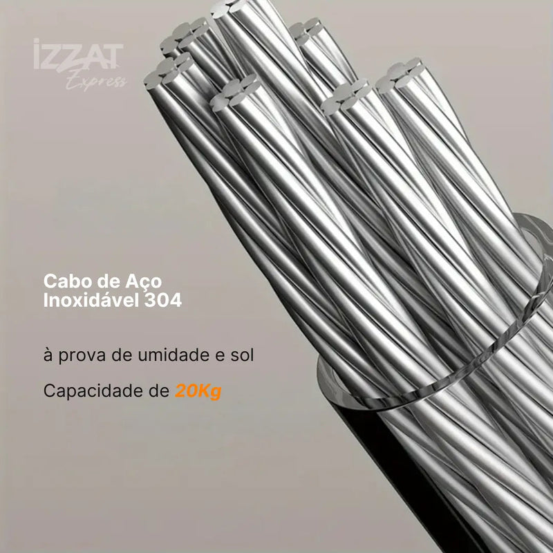 Varal Invisível Retrátil de Aço inox - Tazzi 🔥 QUEIMA DE ESTOQUE VERÃO