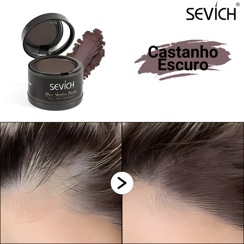Pó Maquiagem p/ Cabelo a prova D'água - SEVÍCH ✅
