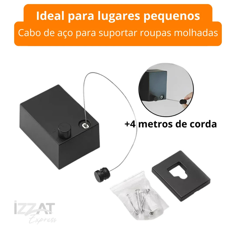 Varal Invisível Retrátil de Aço inox - Tazzi 🔥 QUEIMA DE ESTOQUE VERÃO