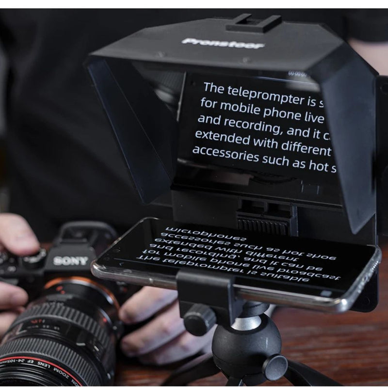 ProPrompt - Teleprompter para Smartphones e DSLRs com Controle Remoto