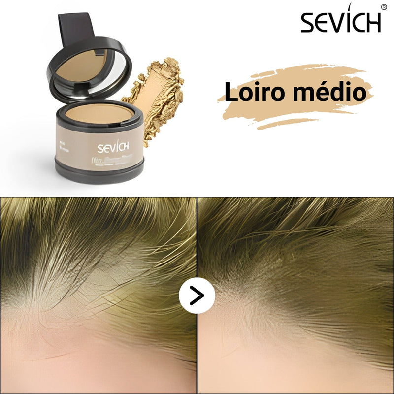 Pó Maquiagem p/ Cabelo a prova D'água - SEVÍCH ✅